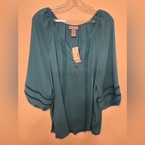 Catherines Aqua Blouse for Women